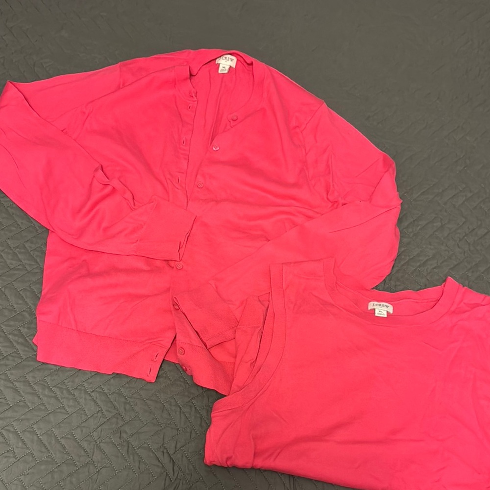 J. Crew Pink Sweater Set Sz XL